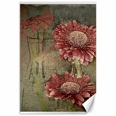 Flowers Plant Red Drawing Art Canvas 12  X 18   by Nexatart