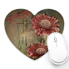 Flowers Plant Red Drawing Art Heart Mousepads by Nexatart