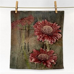 Flowers Plant Red Drawing Art Face Towel by Nexatart