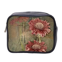 Flowers Plant Red Drawing Art Mini Toiletries Bag 2-side by Nexatart