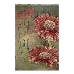 Flowers Plant Red Drawing Art Shower Curtain 48  X 72  (small)  by Nexatart