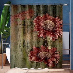 Flowers Plant Red Drawing Art Shower Curtain 60  X 72  (medium)  by Nexatart