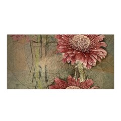 Flowers Plant Red Drawing Art Satin Wrap by Nexatart