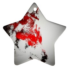 Red Black Wolf Stamp Background Ornament (Star)