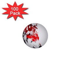 Red Black Wolf Stamp Background 1  Mini Buttons (100 Pack) 