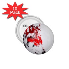 Red Black Wolf Stamp Background 1.75  Buttons (10 pack)