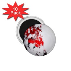 Red Black Wolf Stamp Background 1.75  Magnets (10 pack) 