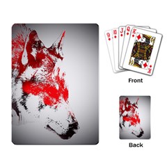 Red Black Wolf Stamp Background Playing Card