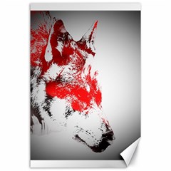 Red Black Wolf Stamp Background Canvas 24  x 36 