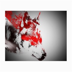 Red Black Wolf Stamp Background Small Glasses Cloth (2-Side)