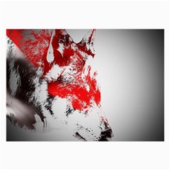 Red Black Wolf Stamp Background Large Glasses Cloth (2-Side)