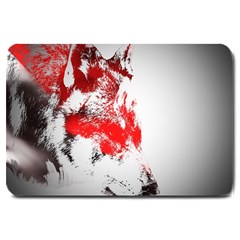 Red Black Wolf Stamp Background Large Doormat 