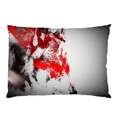 Red Black Wolf Stamp Background Pillow Case