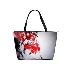 Red Black Wolf Stamp Background Shoulder Handbags