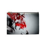 Red Black Wolf Stamp Background Cosmetic Bag (Medium)  Front