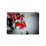 Red Black Wolf Stamp Background Cosmetic Bag (Medium)  Back