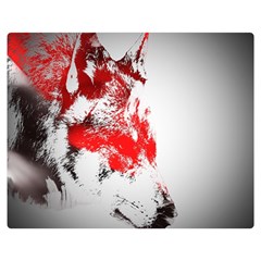 Red Black Wolf Stamp Background Double Sided Flano Blanket (Medium) 