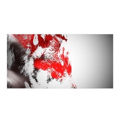 Red Black Wolf Stamp Background Satin Wrap