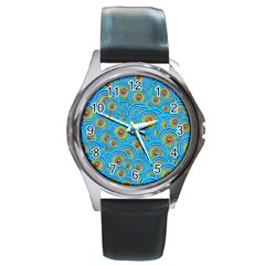 Digital Art Circle About Colorful Round Metal Watch by Nexatart