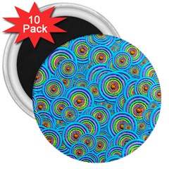 Digital Art Circle About Colorful 3  Magnets (10 Pack)  by Nexatart