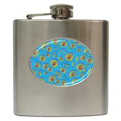 Digital Art Circle About Colorful Hip Flask (6 Oz) by Nexatart