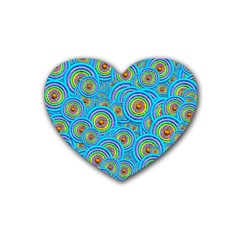 Digital Art Circle About Colorful Rubber Coaster (heart)  by Nexatart