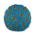 Digital Art Circle About Colorful Standard 15  Premium Round Cushions Back