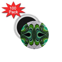 Fractal Art Green Pattern Design 1 75  Magnets (100 Pack)  by Nexatart