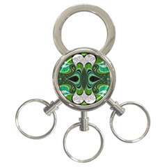 Fractal Art Green Pattern Design 3-ring Key Chains by Nexatart