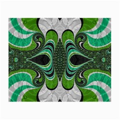 Fractal Art Green Pattern Design Small Glasses Cloth (2-side) by Nexatart