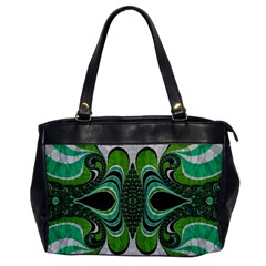 Fractal Art Green Pattern Design Office Handbags