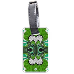 Fractal Art Green Pattern Design Luggage Tags (one Side)  by Nexatart