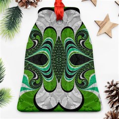 Fractal Art Green Pattern Design Bell Ornament (two Sides) by Nexatart