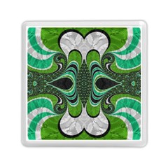 Fractal Art Green Pattern Design Memory Card Reader (square)  by Nexatart