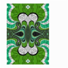 Fractal Art Green Pattern Design Small Garden Flag (two Sides) by Nexatart