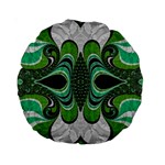 Fractal Art Green Pattern Design Standard 15  Premium Round Cushions Front