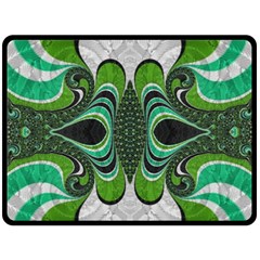 Fractal Art Green Pattern Design Double Sided Fleece Blanket (large)  by Nexatart