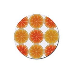 Orange Discs Orange Slices Fruit Rubber Coaster (round)  by Nexatart