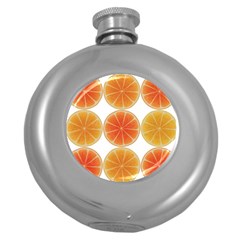 Orange Discs Orange Slices Fruit Round Hip Flask (5 Oz) by Nexatart