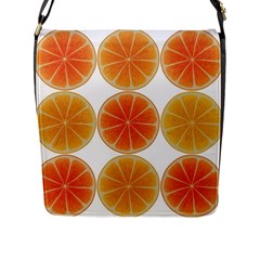 Orange Discs Orange Slices Fruit Flap Messenger Bag (l)  by Nexatart