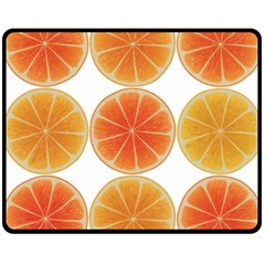 Orange Discs Orange Slices Fruit Double Sided Fleece Blanket (medium)  by Nexatart