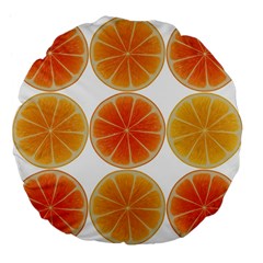 Orange Discs Orange Slices Fruit Large 18  Premium Flano Round Cushions by Nexatart