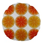 Orange Discs Orange Slices Fruit Large 18  Premium Flano Round Cushions Back