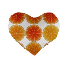 Orange Discs Orange Slices Fruit Standard 16  Premium Flano Heart Shape Cushions by Nexatart