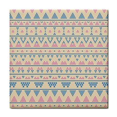 Blue And Pink Tribal Pattern Tile Coasters by berwies