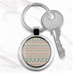 blue and pink tribal pattern Key Chains (Round)  Front