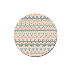 Blue And Pink Tribal Pattern Magnet 3  (round) by berwies