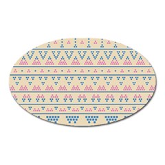 Blue And Pink Tribal Pattern Oval Magnet by berwies