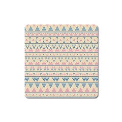 Blue And Pink Tribal Pattern Square Magnet by berwies