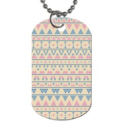 Blue And Pink Tribal Pattern Dog Tag (one Side) by berwies